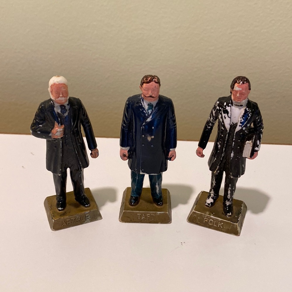 Vintage President Figures Plastic Polk Taft Arthur Set of 3